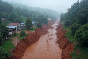 Flood and landslide ilustration. Dok/Freepik.